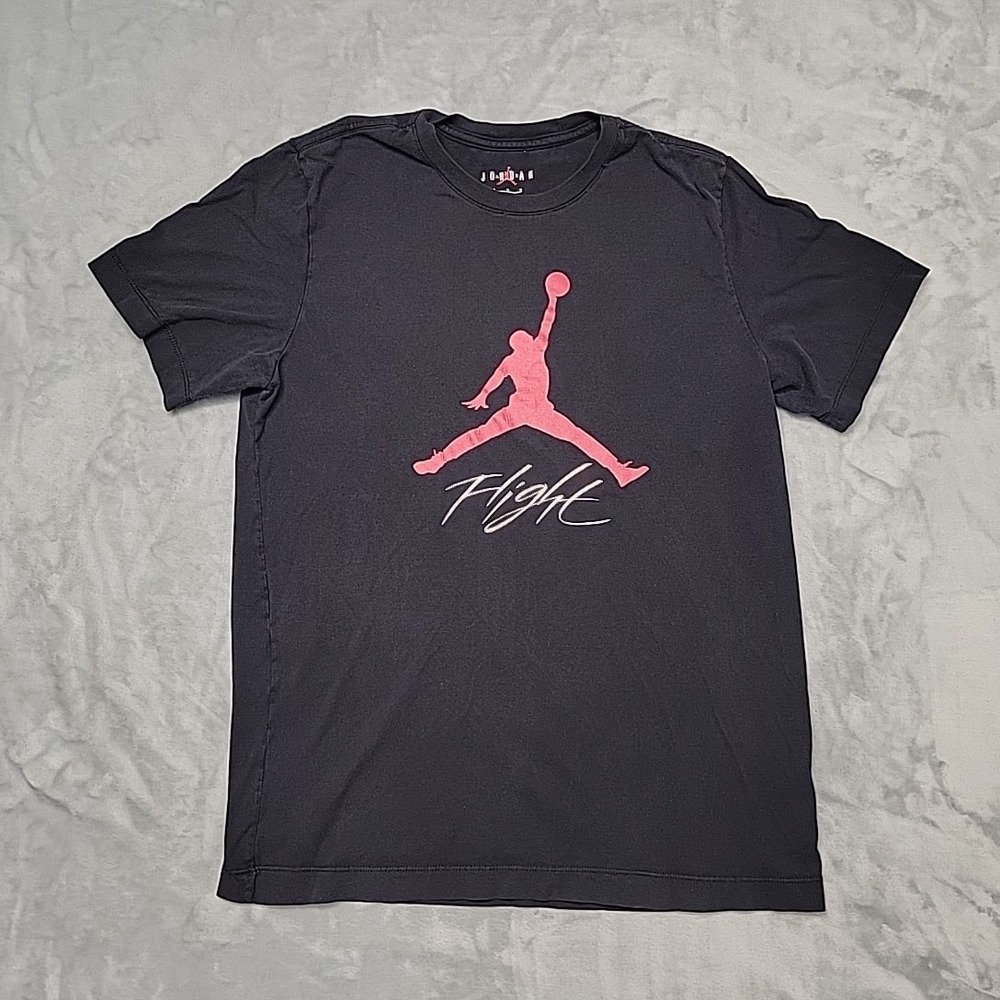 Jordan Shirt Men Medium Black 363277-00A Jumpman Flight Graphic Tee Short Sleeve